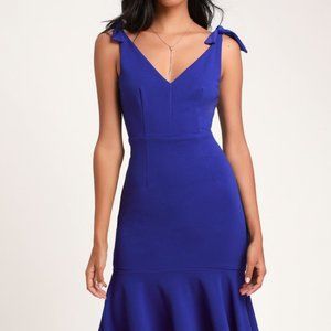 Lulu's Want You to Want Me Royal Blue Trumpet Hem